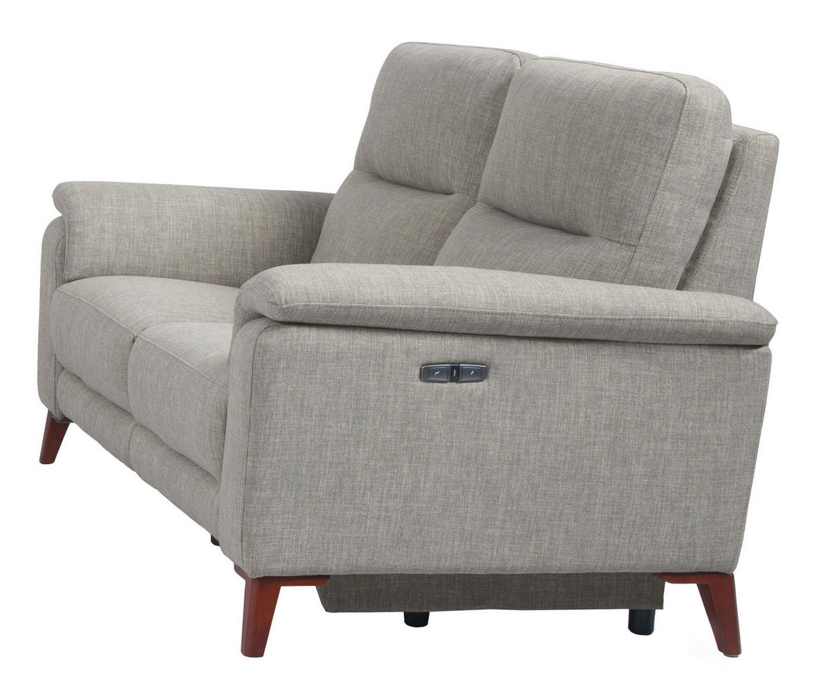 SITZGARNITUR Webstoff Graubraun  - Graubraun/Schwarz, MODERN, Textil/Metall - Livetastic