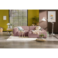 ECKSOFA HANNAH Rosa Cord  - Schwarz/Rosa, Design, Kunststoff/Textil (252/170cm) - MID.YOU
