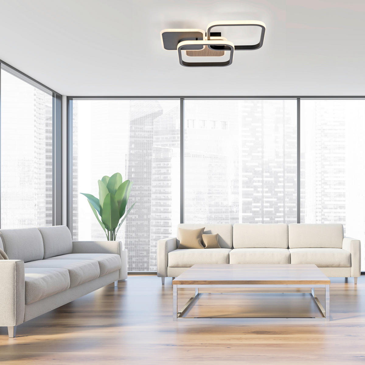 STROPNA LED-SVETILKA  Sevent 36 W/4700 lm/3000 K/230 V/ - Design, kovina/umetna masa (46/39,4/8,7cm)