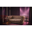 CHESTERFIELD-SOFA Samt Schwarz, Taupe  - Taupe/Schwarz, Trend, Holz/Textil (165/73/87cm) - Xora