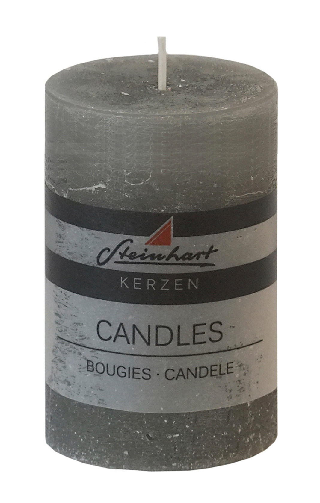 STUMPENKERZE  - Grau, Basics (6,8/10cm) - Steinhart