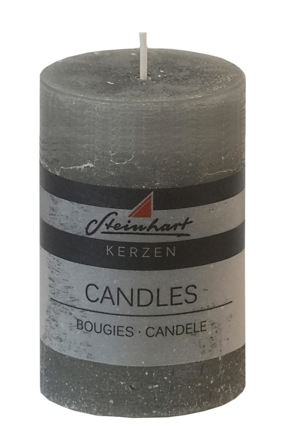 STUMPENKERZE  - Grau, Basics (6,8/10cm) - Steinhart