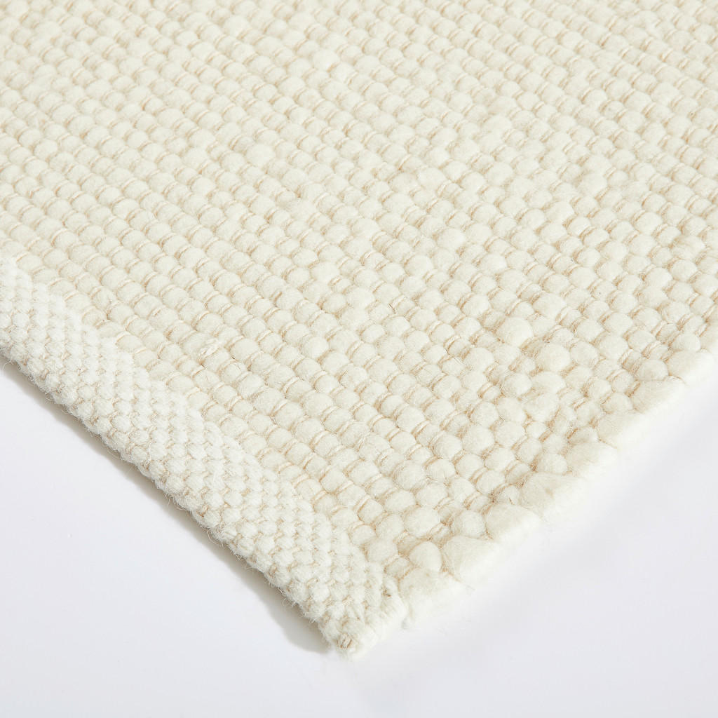 Thumbnail - Linea Natura Handwebteppich, Weiß, Textil, Uni, rechteckig, 60x110 cm, pflegeleicht, leicht zusammenrollbar, Teppiche & ...