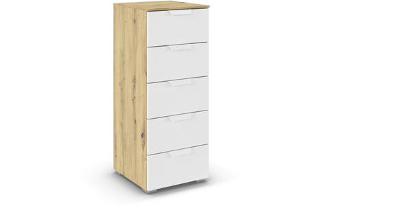 KOMMODE  in 40/100/42 cm  - Weiß/Eiche Artisan, Design, Holzwerkstoff/Metall (40/100/42cm) - Carryhome