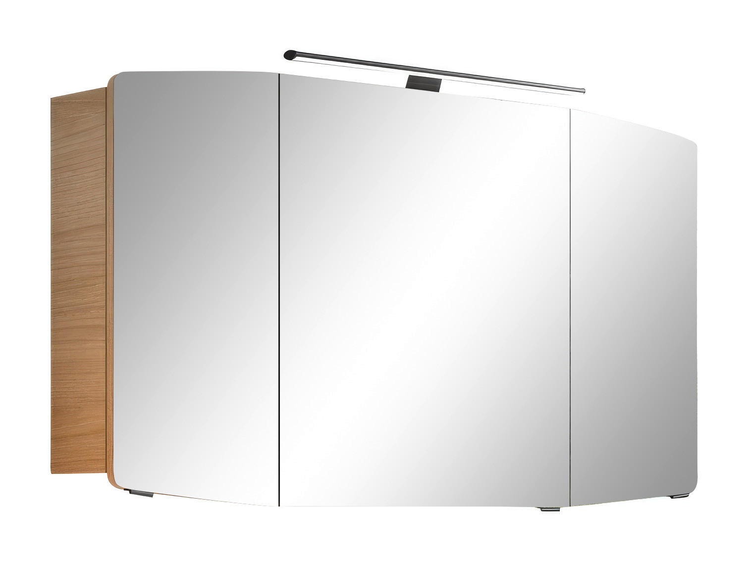 SPIEGELSCHRANK 120/67/17 cm  - Eichefarben/Schwarz, KONVENTIONELL, Glas/Holzwerkstoff (120/67/17cm) - Sadena