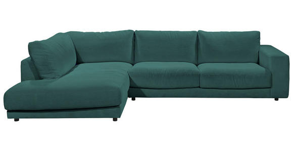 ECKSOFA  in Cord Grün  224/325 cm  - Schwarz/Grün, Design, Kunststoff/Textil (224/325cm) - Hom`in