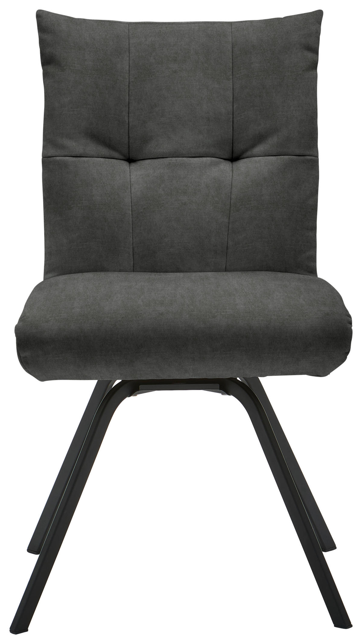 STUHL  in Velours Textil  - Anthrazit/Schwarz, Design, Textil/Metall (50/84/68cm) - Welnova