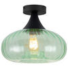 DECKENLEUCHTE 28/23 cm   - Schwarz/Grün, Design, Glas/Metall (28/23cm) - Collet's Monde