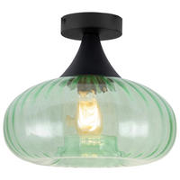 DECKENLEUCHTE 28/23 cm   - Schwarz/Grün, Design, Glas/Metall (28/23cm) - Collet's Monde
