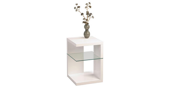 BEISTELLTISCH quadratisch Weiß  - Weiß, Design, Glas/Holzwerkstoff (40/40/60cm) - Xora