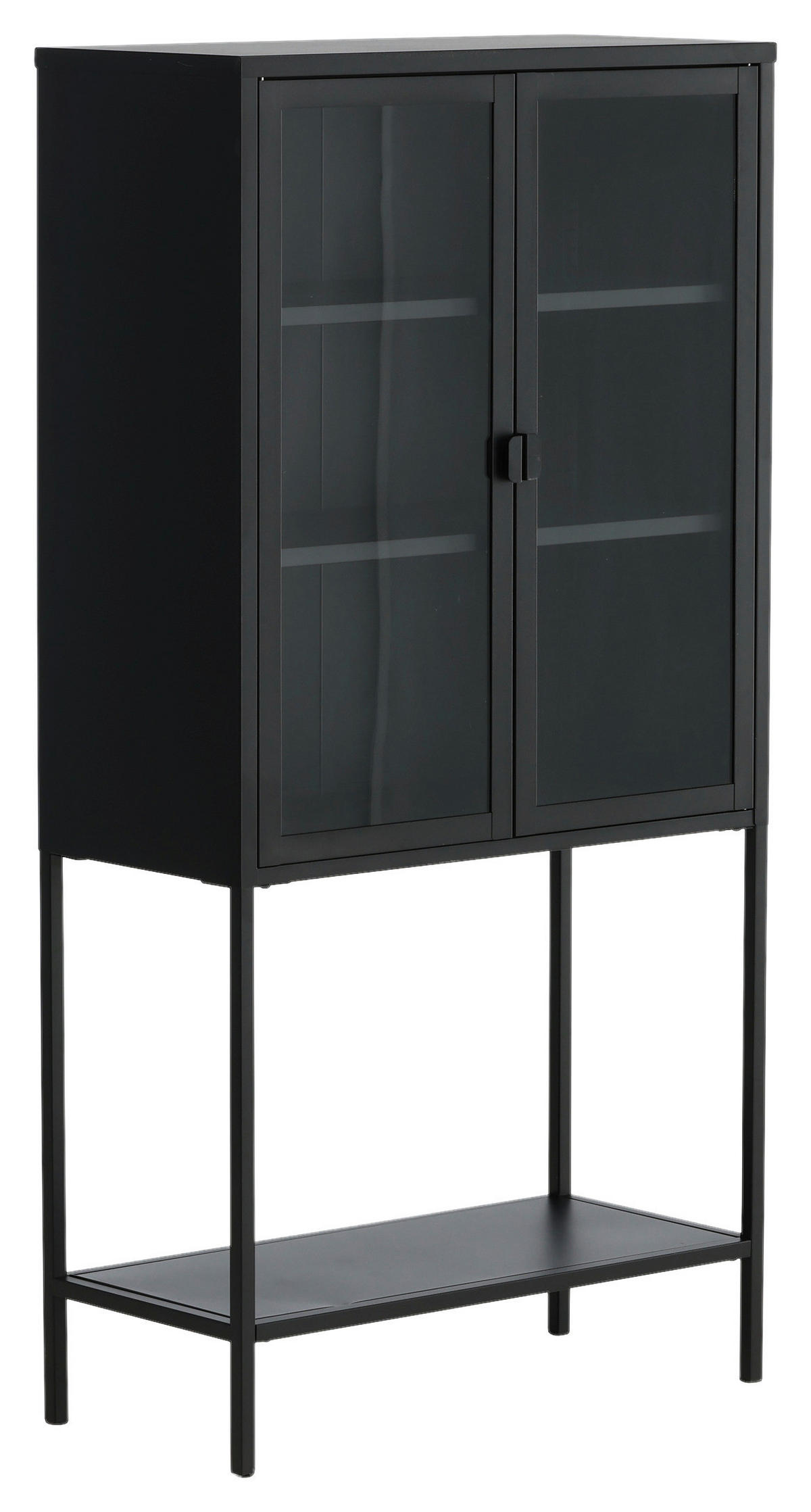 VITRINE in Schwarz  - Schwarz, Design, Metall (75/150/35cm) - Livetastic