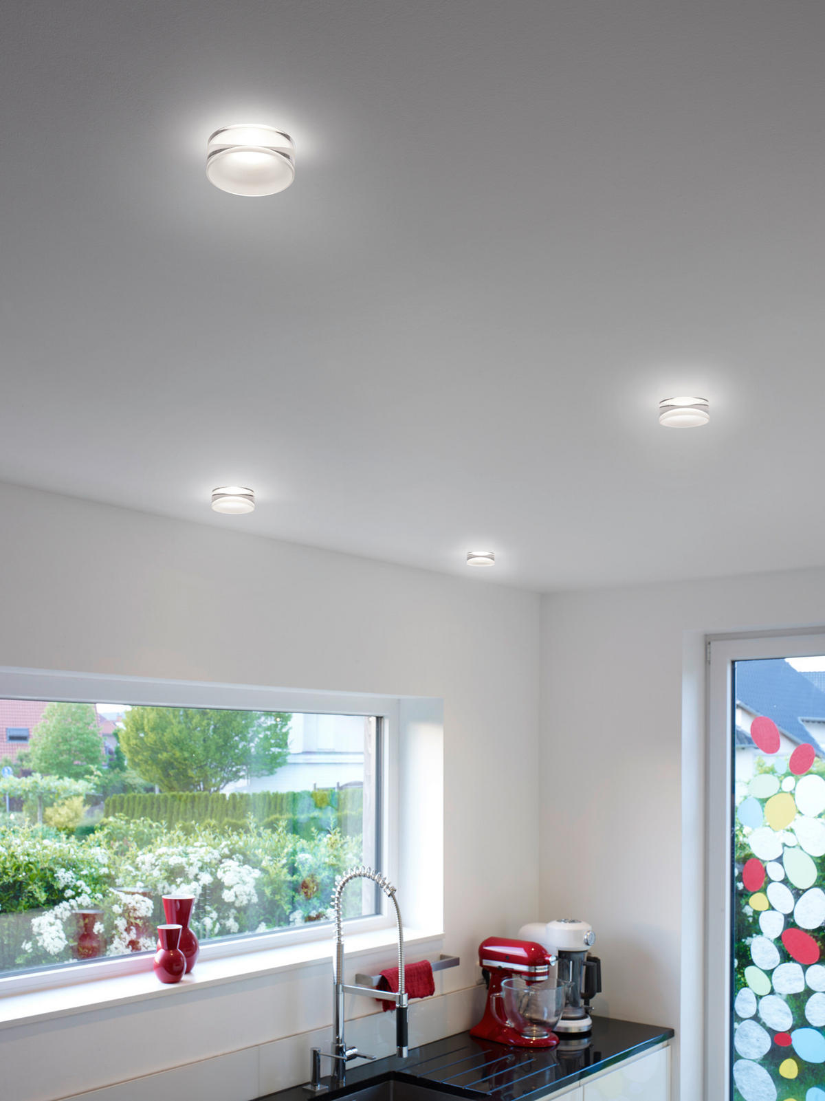 LED-EINBAUSPOT Ska 8/9,6 cm  - Weiß, Design, Glas/Metall (8/9,6cm) - Helestra