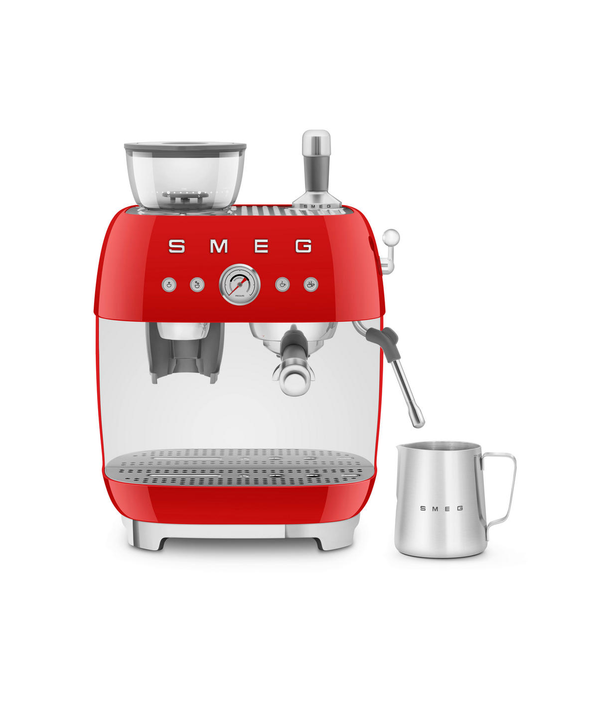 ESPRESSOMASCHINE 50's Style  - Rot, Trend, Metall (33.4/44.3/43.0cm) - SMEG
