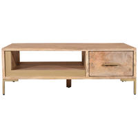 COUCHTISCH in Holz  - Naturfarben, Natur, Holz/Metall (130/45/70cm) - MID.YOU