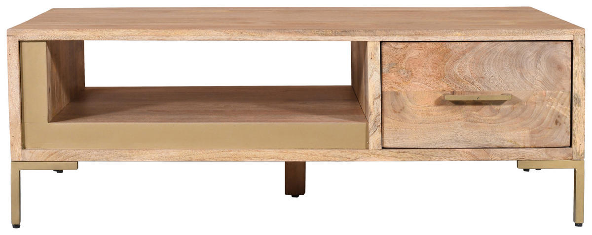 COUCHTISCH in Holz  - Naturfarben, Natur, Holz/Metall (130/45/70cm) - MID.YOU