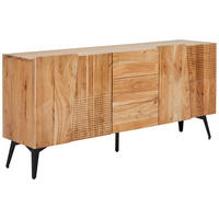 ŠIROKÁ KOMODA, akácia, čierna, farba akácie, 170/76/40 cm - čierna/farba akácie, Modern, kov/drevo (170/76/40cm) - Livetastic