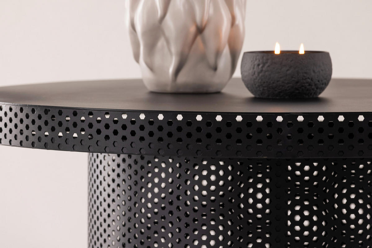 COUCHTISCH 100/100/40 cm rund Schwarz  - Schwarz, Design, Metall (100/100/40cm) - Livetastic