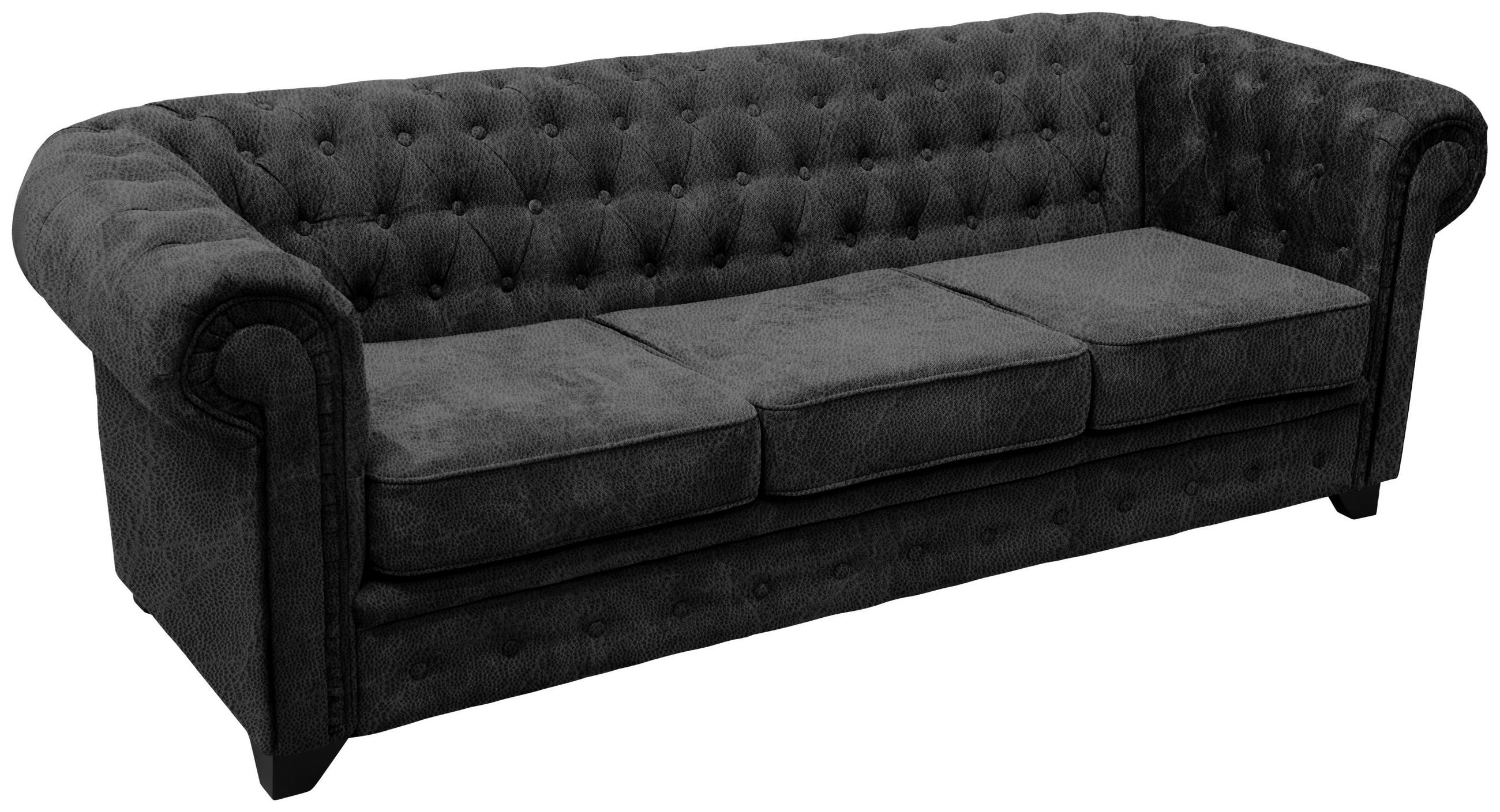 Livetastic POHOVKA CHESTERFIELD, dřevo, textil, kompozitní dřevo, antracitová