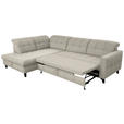 ECKSOFA in Webstoff Ecru  216/297 cm  - Ecru/Schwarz, Design, Holz/Textil (216/297cm) - Xora