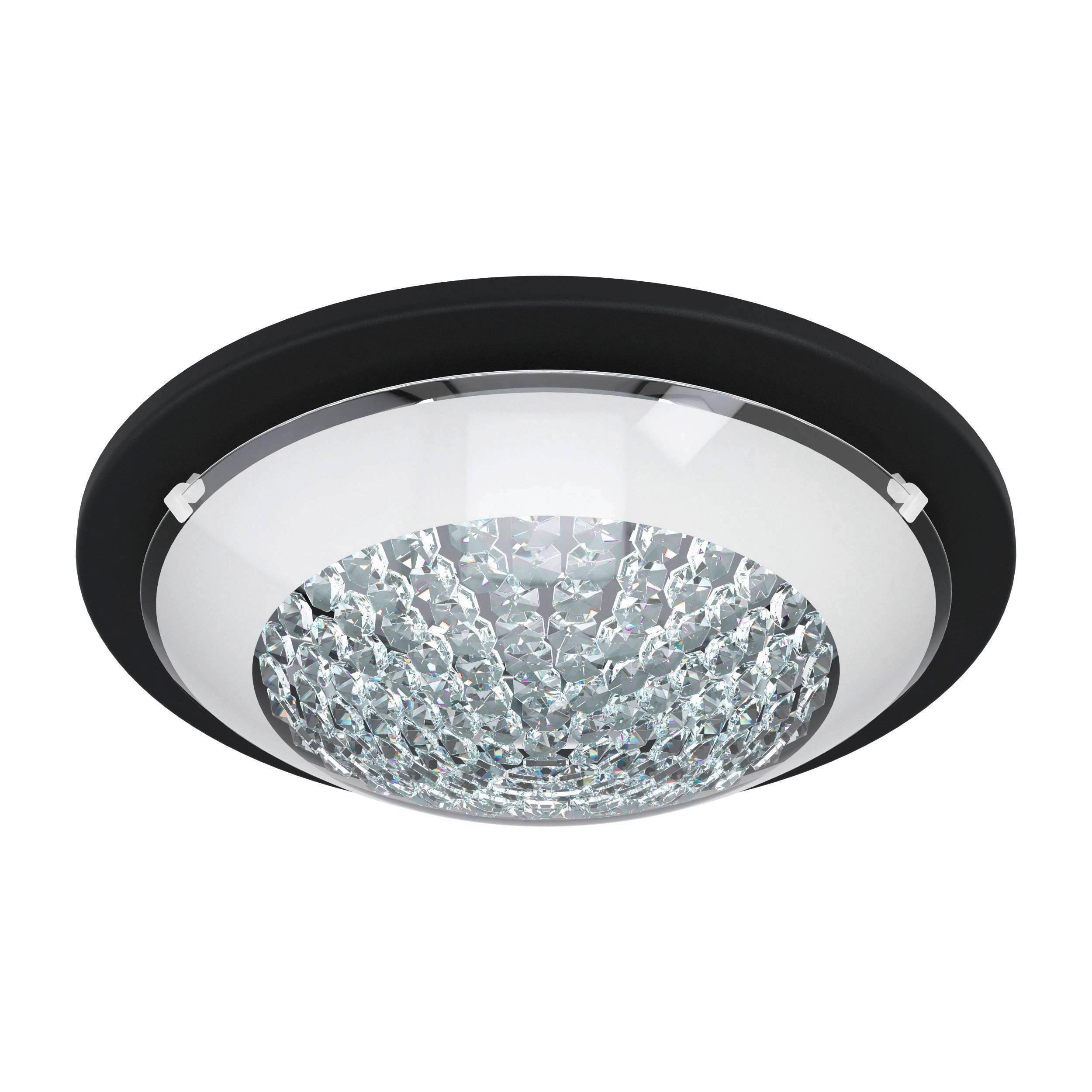 DECKENLEUCHTE 11 W  29/8,5 cm    - Schwarz/Weiß, Design, Glas/Metall (29/8,5cm) - Eglo