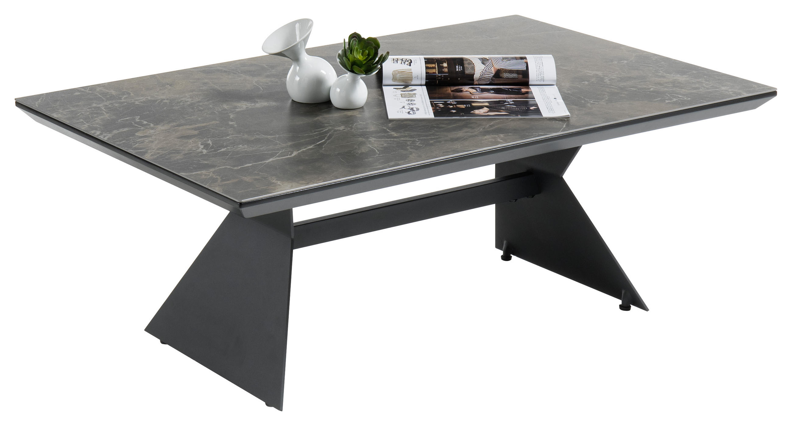 Couchtisch in Metall, Keramik, Holzwerkstoff 110/70/40 cm