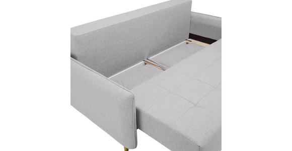 SCHLAFSOFA Webstoff Hellgrau - Eichefarben/Hellgrau, Design, Holz/Textil (227/98/113cm) - Carryhome