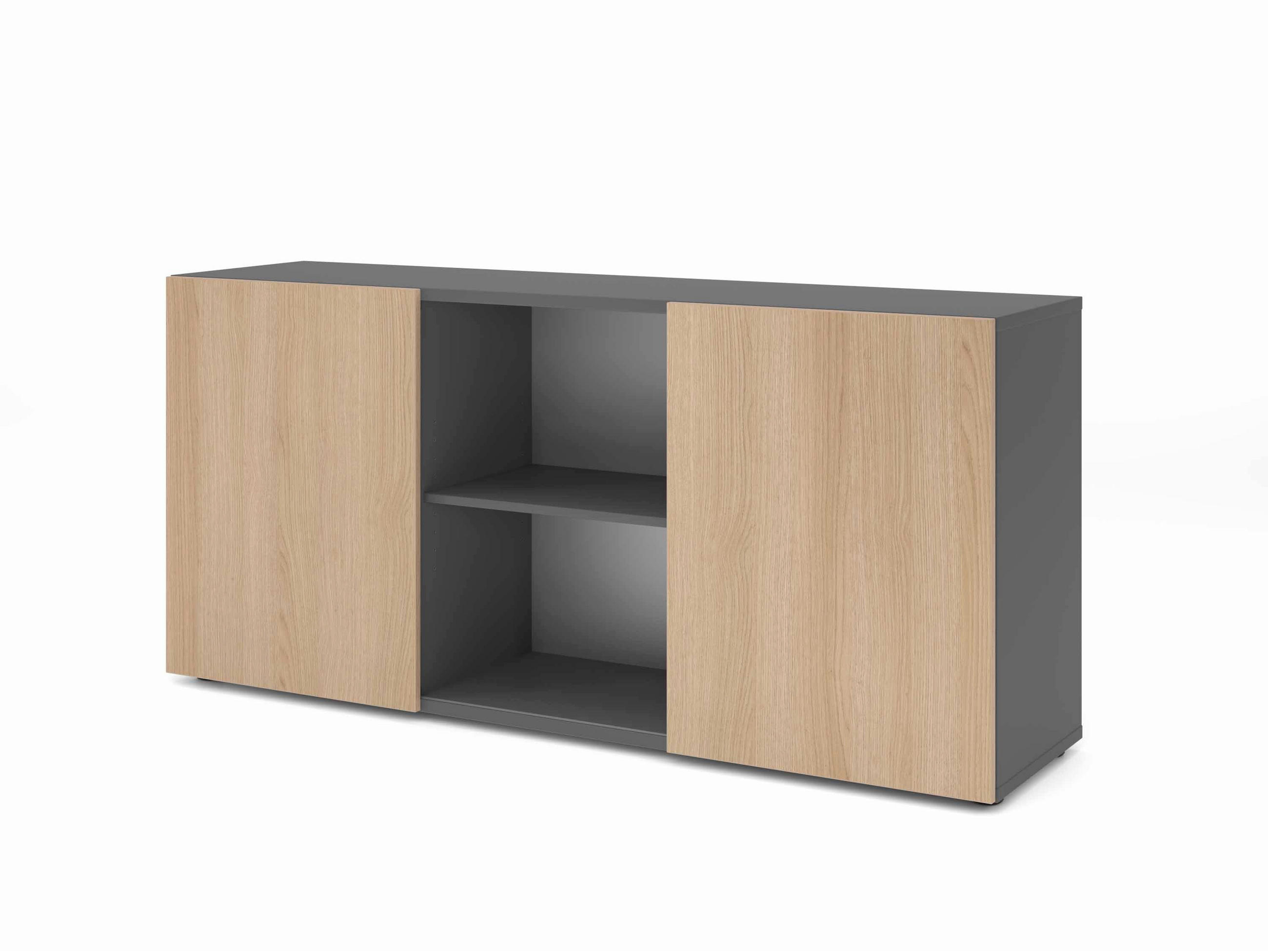 SIDEBOARD  160/74,8/42 cm  - Eichefarben/Graphitfarben, KONVENTIONELL, Holzwerkstoff (160/74,8/42cm) - Venda
