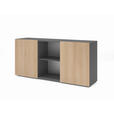 SIDEBOARD  160/74,8/42 cm  - Eichefarben/Graphitfarben, KONVENTIONELL, Holzwerkstoff (160/74,8/42cm) - Venda