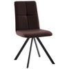 STUHL  in Eisen Lederlook, Mikrofaser Metall, Textil  - Dunkelbraun/Schwarz, MODERN, Textil/Metall (47/92/60cm) - Cantus