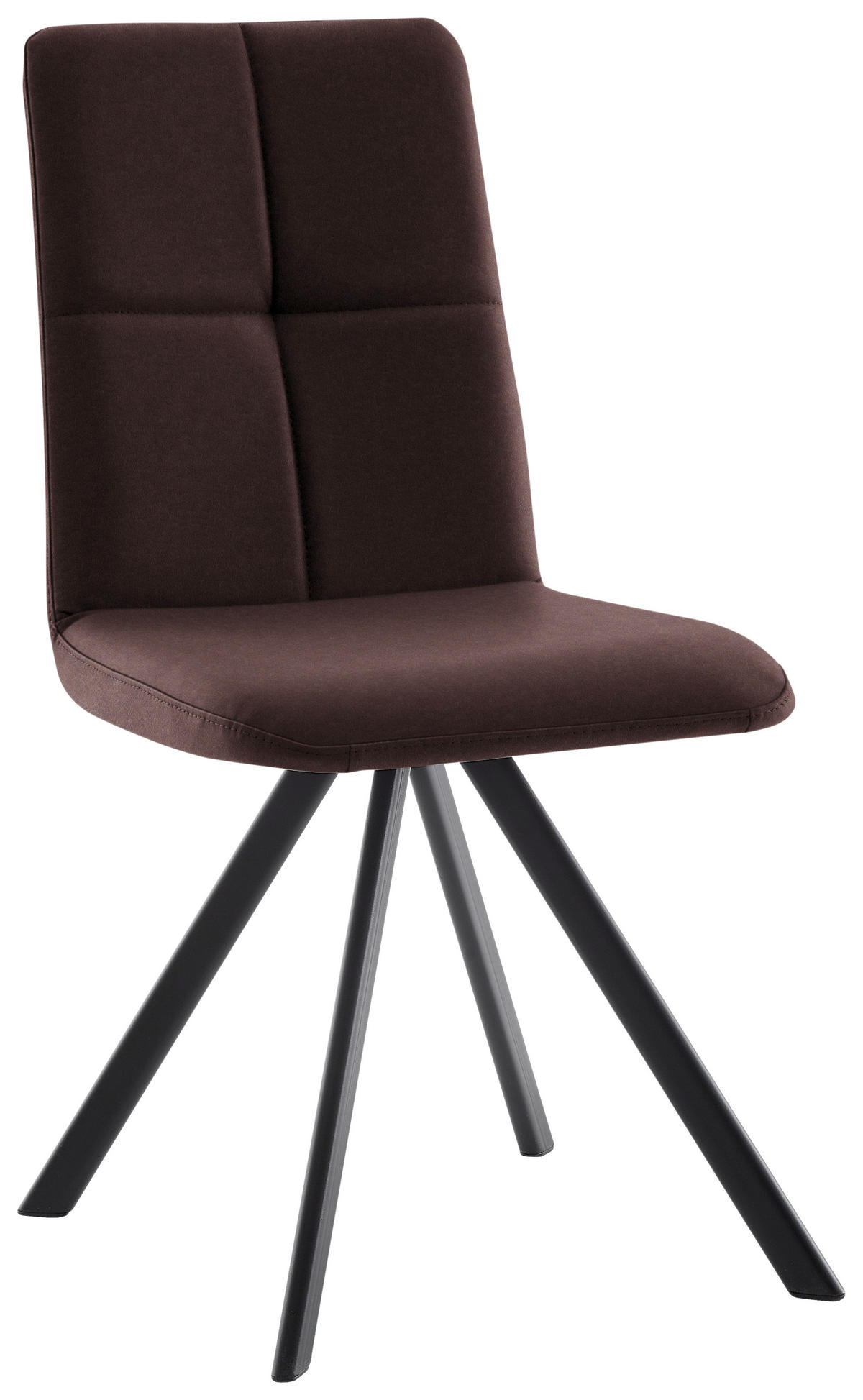 STUHL  in Eisen Lederlook, Mikrofaser Metall, Textil  - Dunkelbraun/Schwarz, MODERN, Textil/Metall (47/92/60cm) - Cantus