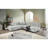 ECKSOFA Chenille Silberfarben  - Silberfarben/Schwarz, Modern, Kunststoff/Textil (250/284cm) - Livetastic