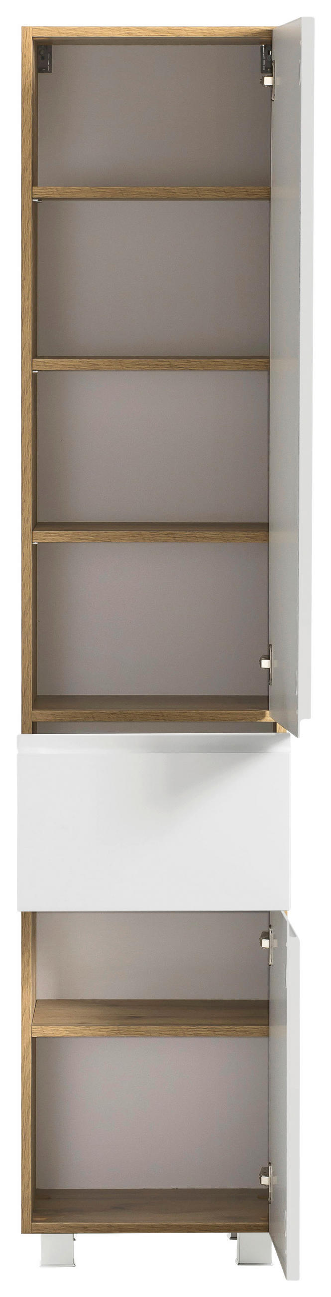 HOCHSCHRANK 40/180/35 cm  - Weiss/Eiche Wotan, Modern, Holzwerkstoff (40/180/35cm) - Held