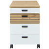 ROLLCONTAINER Eiche Artisan, Weiß  - Schwarz/Weiß, KONVENTIONELL, Holzwerkstoff/Kunststoff (45/66/55cm) - Stylife