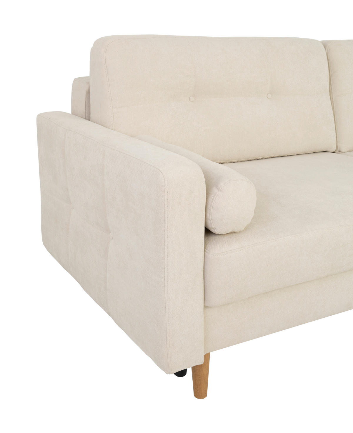 SCHLAFSOFA in Beige  - Beige/Buchefarben, Design, Holz/Textil (222/93/99cm) - MID.YOU