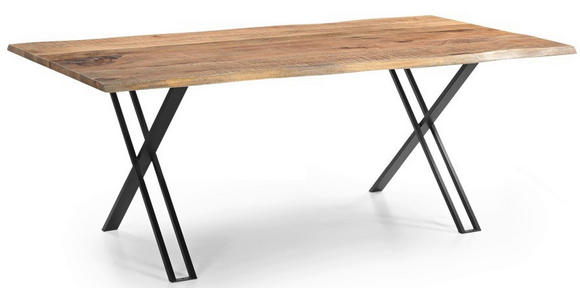 ESSTISCH in Holz, Metall 160/85/76 cm   - Schwarz/Akaziefarben, LIFESTYLE, Holz/Metall (160/85/76cm) - Linea Natura