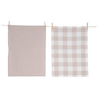 GESCHIRRTUCH-SET 2-teilig Weiß, Beige  - Beige/Weiß, KONVENTIONELL, Textil (50/70cm) - Esposa