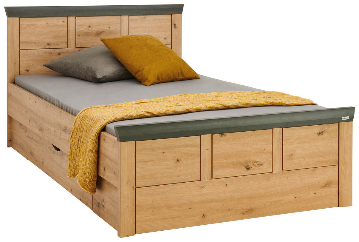 POSTEL 120/200 cm,  - barvy dubu/tmavě šedá, Romantický / Rustikální, kompozitní dřevo (120/200cm) - Hom`in