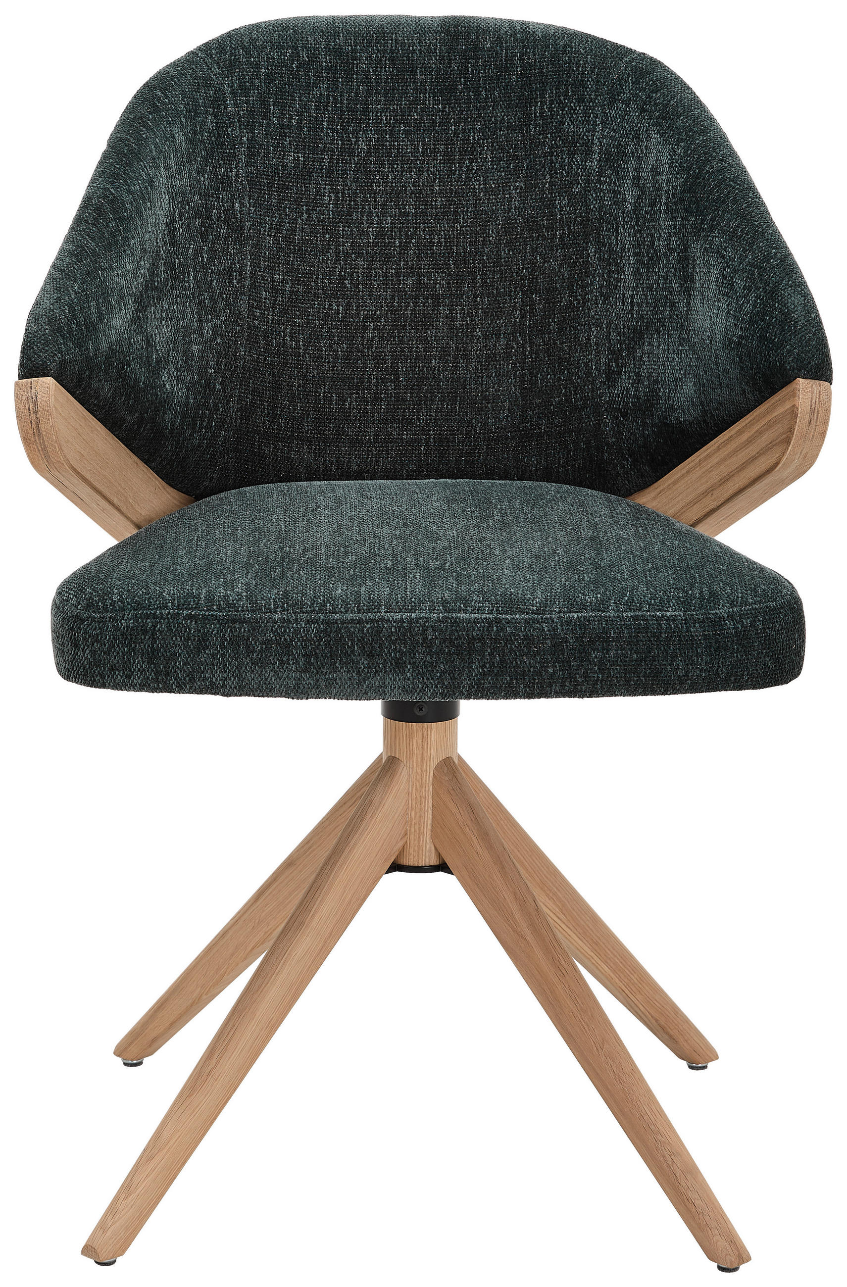 ARMLEHNSTUHL  in Chenille  - Eiche Bianco/Grün, KONVENTIONELL, Holz/Textil (59/83/59cm) - Linea Natura