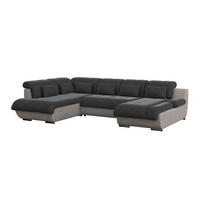 WOHNLANDSCHAFT in Webstoff Anthrazit, Grau  - Chromfarben/Anthrazit, Modern, Textil/Metall (228/345/184cm) - MID.YOU