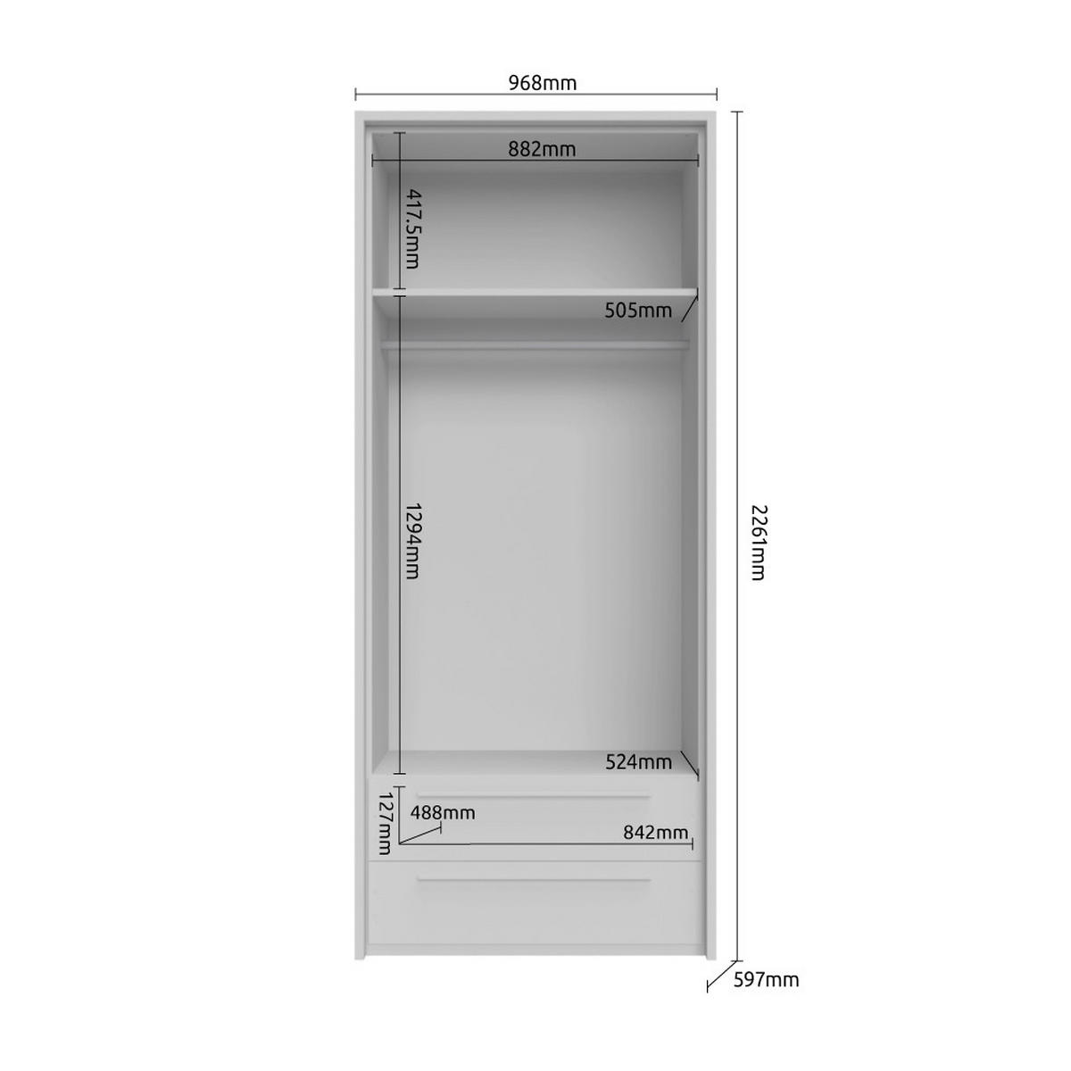 ORMAR SA KLASIČNIM VRATIMA bela, bela visoki sjaj  97/226/60 cm  - bela visoki sjaj/bela, Dizajnerski, pločasti materijal/plastika (97/226/60cm)
