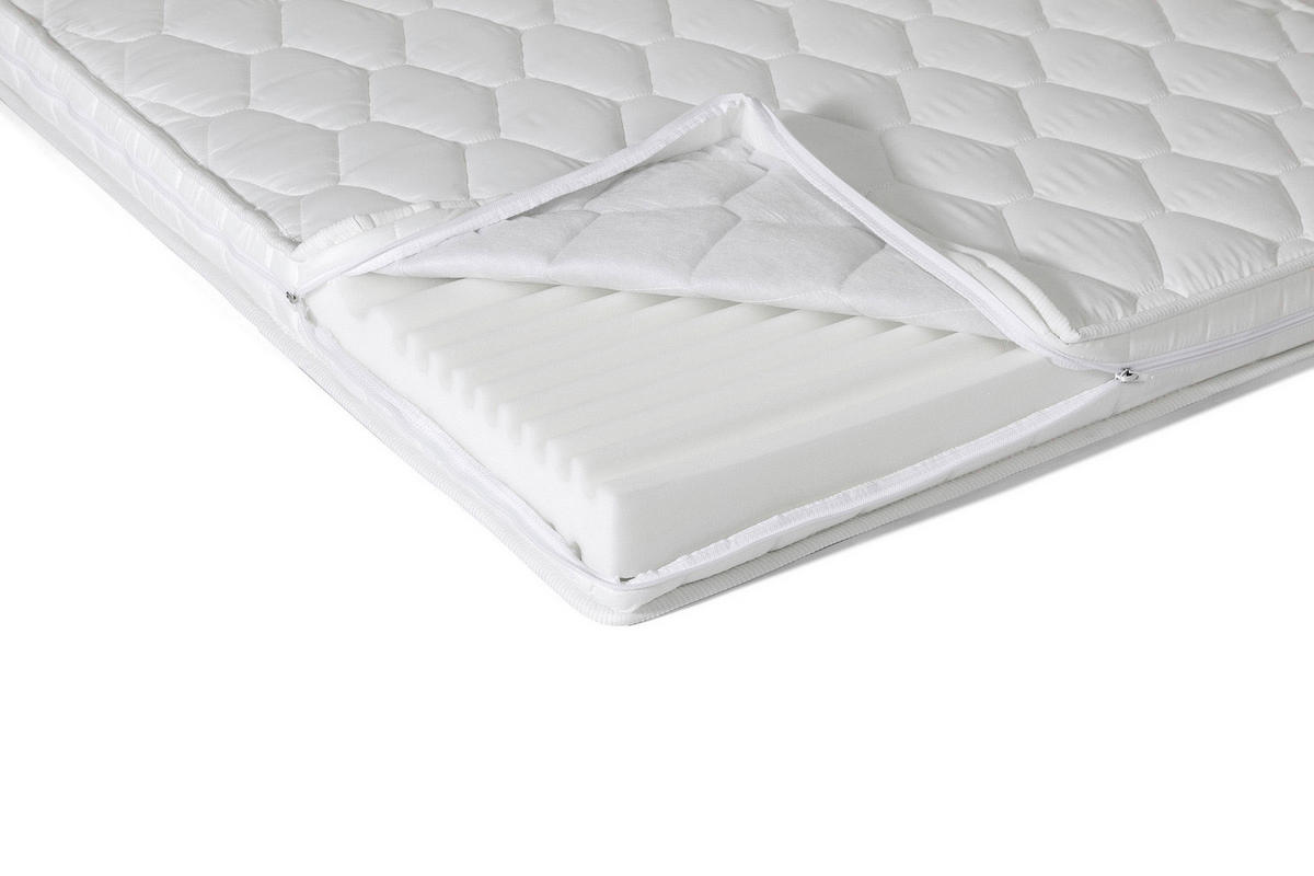 KALTSCHAUMMATRATZE 100/200 cm Höhe ca. 10 cm  - Weiß, Basics, Kunststoff/Textil (100/200cm) - P & B