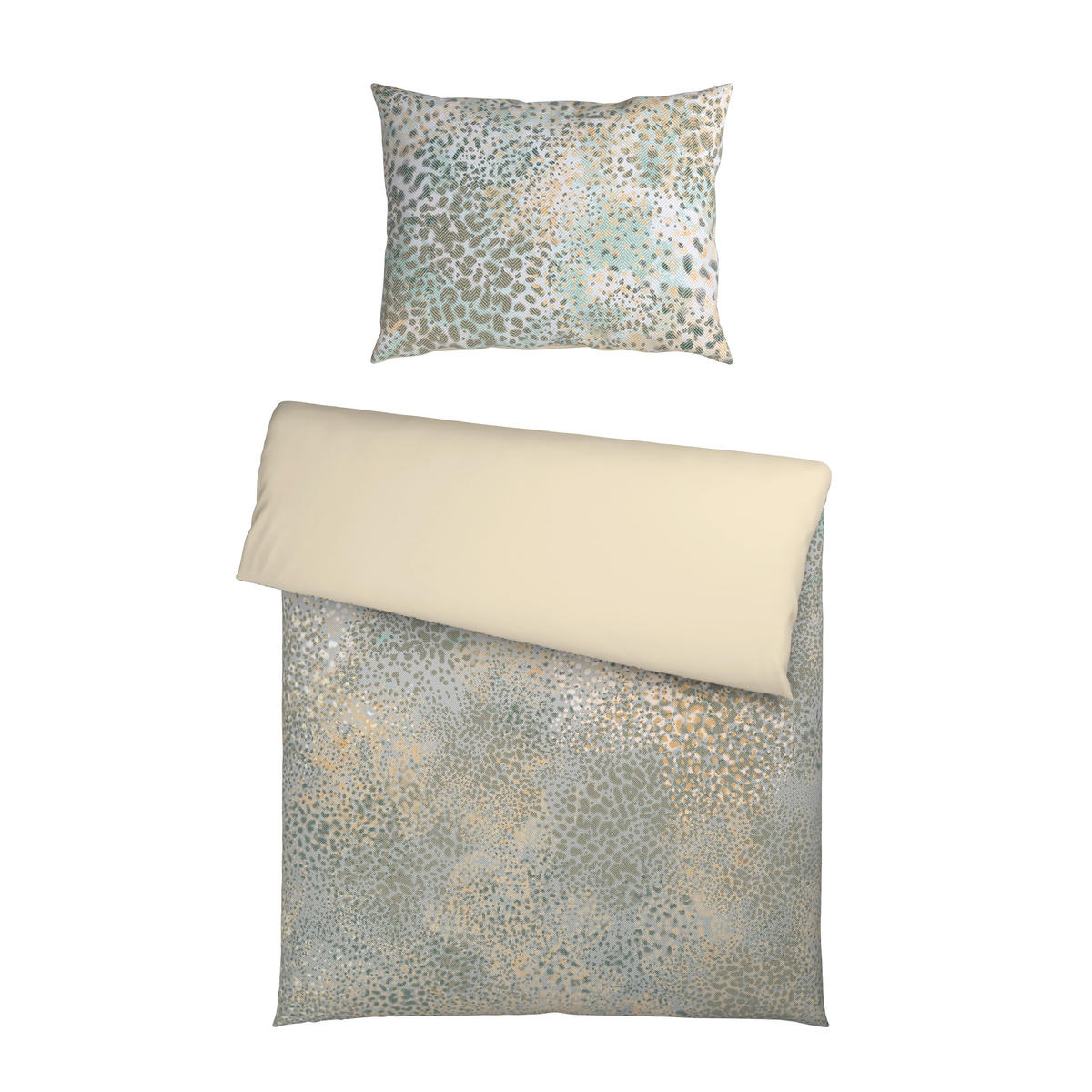 WENDEBETTWÄSCHE Siala Satin 140/200 cm  - Grün, KONVENTIONELL, Textil (140/200cm) - Novel