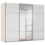 SCHWEBETÜRENSCHRANK 271/223/68 cm 3-türig Weiß, Champagner  - Chromfarben/Champagner, KONVENTIONELL, Glas/Holzwerkstoff (271/223/68cm) - Novel