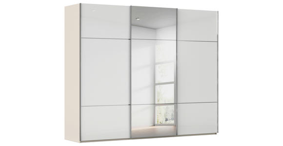 SCHWEBETÜRENSCHRANK 271/223/68 cm 3-türig Weiß, Champagner  - Chromfarben/Champagner, KONVENTIONELL, Glas/Holzwerkstoff (271/223/68cm) - Novel