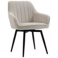 ARMLEHNSTUHL  Sitzfläche 180° drehbar   - Creme/Schwarz, MODERN, Textil/Metall (63/83/63cm) - Livetastic