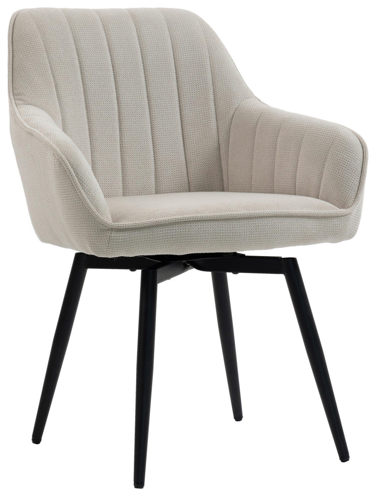 ARMLEHNSTUHL  Sitzfläche 180° drehbar   - Creme/Schwarz, MODERN, Textil/Metall (63/83/63cm) - Livetastic