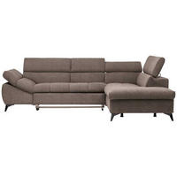 ECKSOFA  in Mikrofaser Taupe  279/210 cm  - Taupe/Schwarz, Design, Kunststoff/Textil (279/210cm) - Stylife