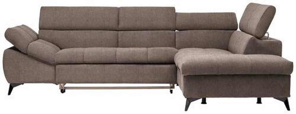 ECKSOFA  in Mikrofaser Taupe  279/210 cm  - Taupe/Schwarz, Design, Kunststoff/Textil (279/210cm) - Stylife