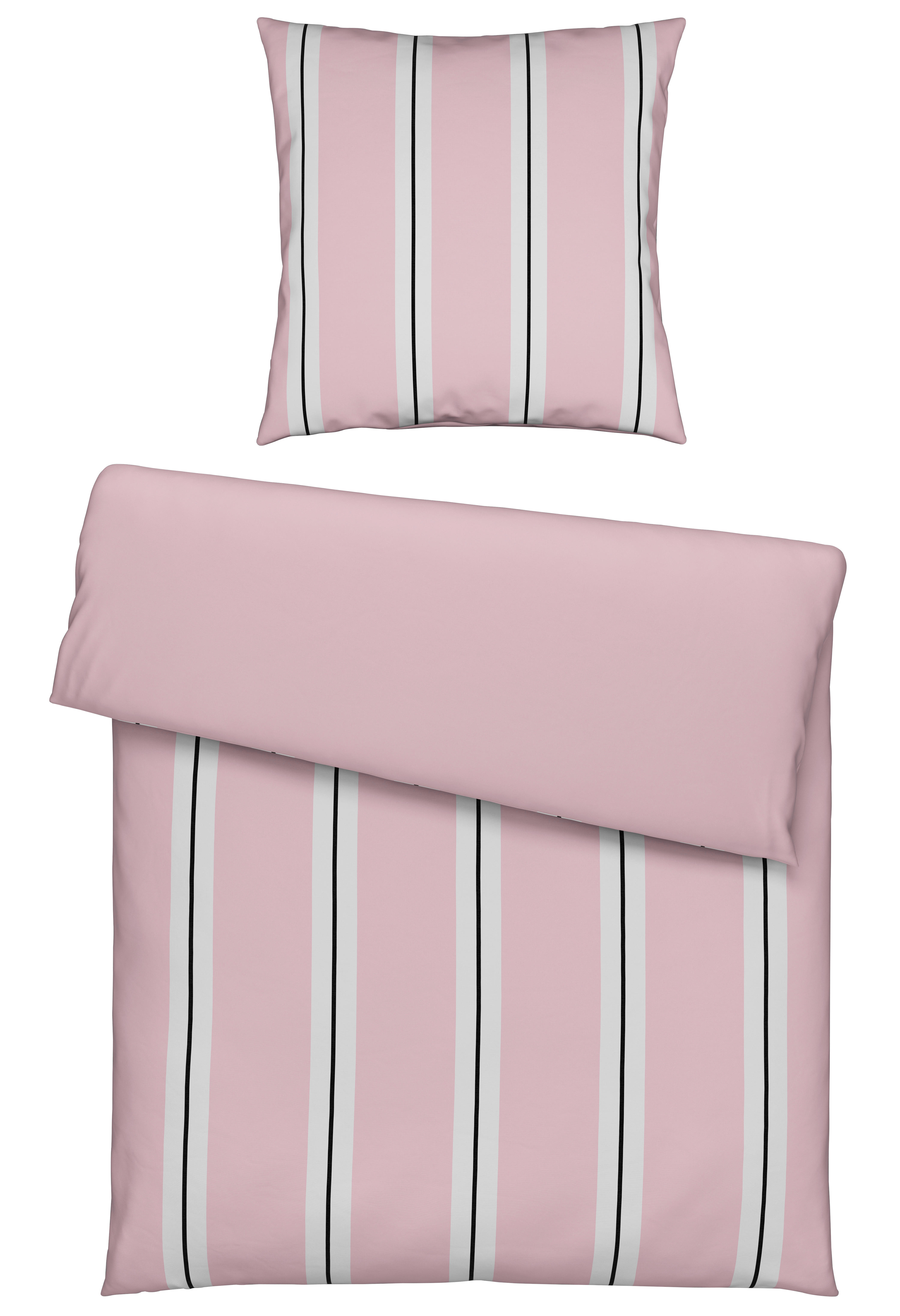 BETTWÄSCHE Stripes Renforcé  - Pink, KONVENTIONELL, Textil (135/200cm) - Novel