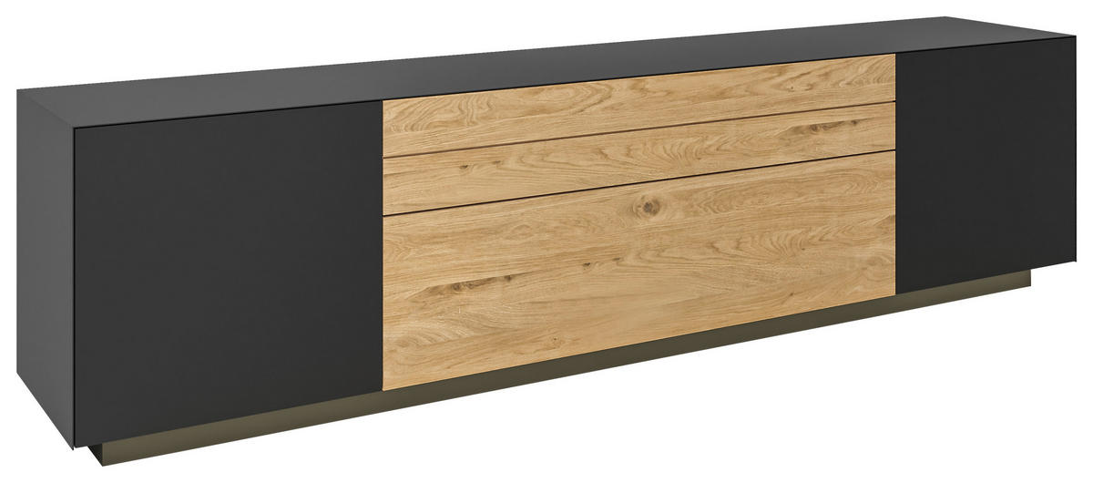 LOWBOARD Celika  in 210/55/40 cm  - Wildeiche/Anthrazit, Natur, Holz/Holzwerkstoff (210/55/40cm) - Dieter Knoll